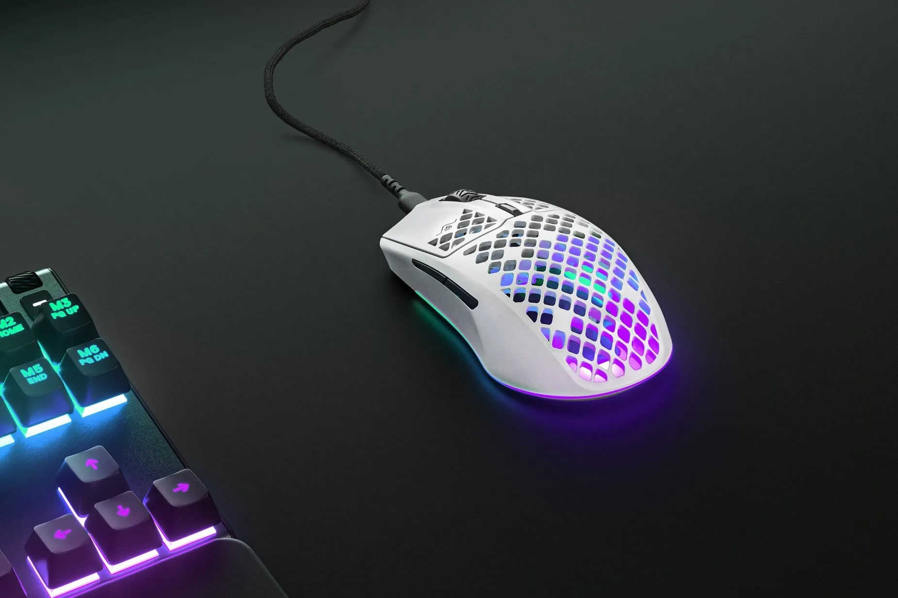 SteelSeries賽睿Aerox 3 Snow有線電競滑鼠