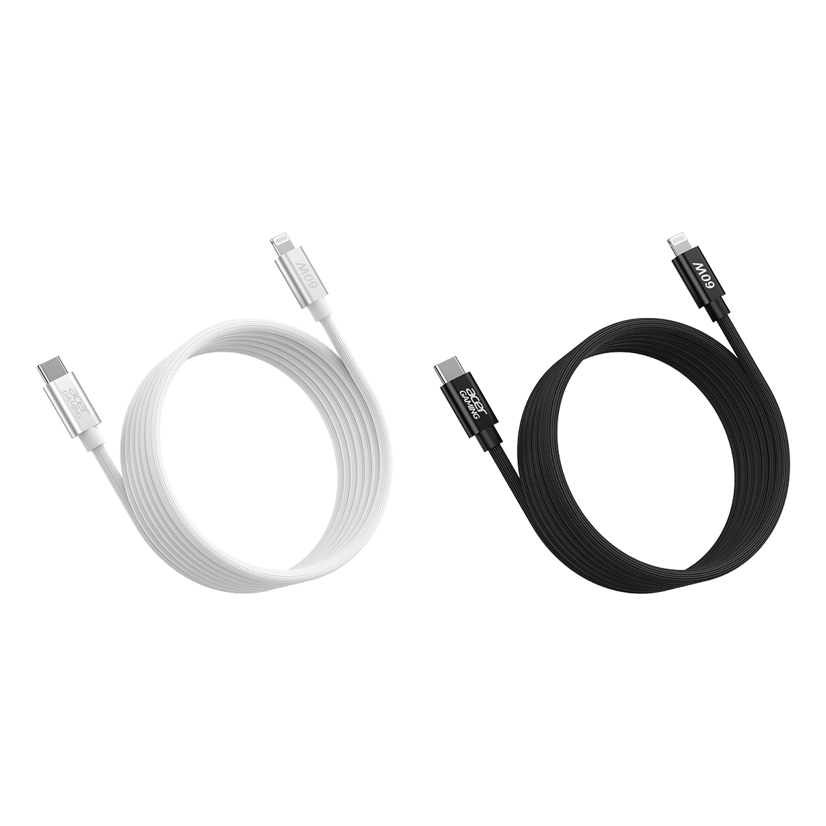 USB-C to Lightning珪膠編織線2.0M-白