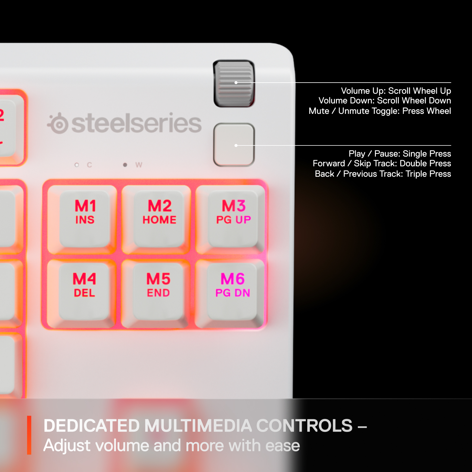 SteelSeries賽睿Apex 3 TKL有線鍵盤-英文(白)