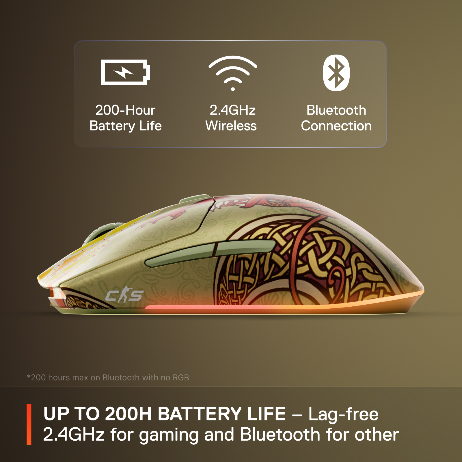 SteelSeries賽睿Aerox 3無線電競滑鼠-CS2 Dragon Lore版