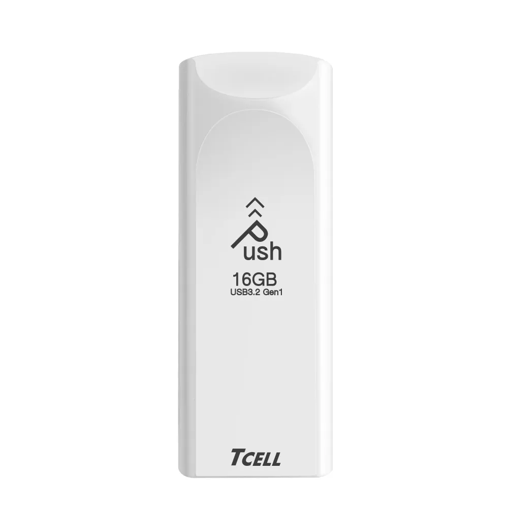 TCELL USB3.2 Push推推隨身碟(珍珠白)-16GB