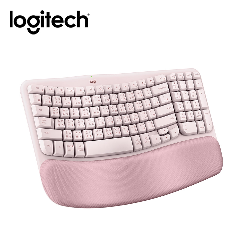 Logitech羅技 Wave KEYS 人體工學鍵盤 - 玫瑰粉