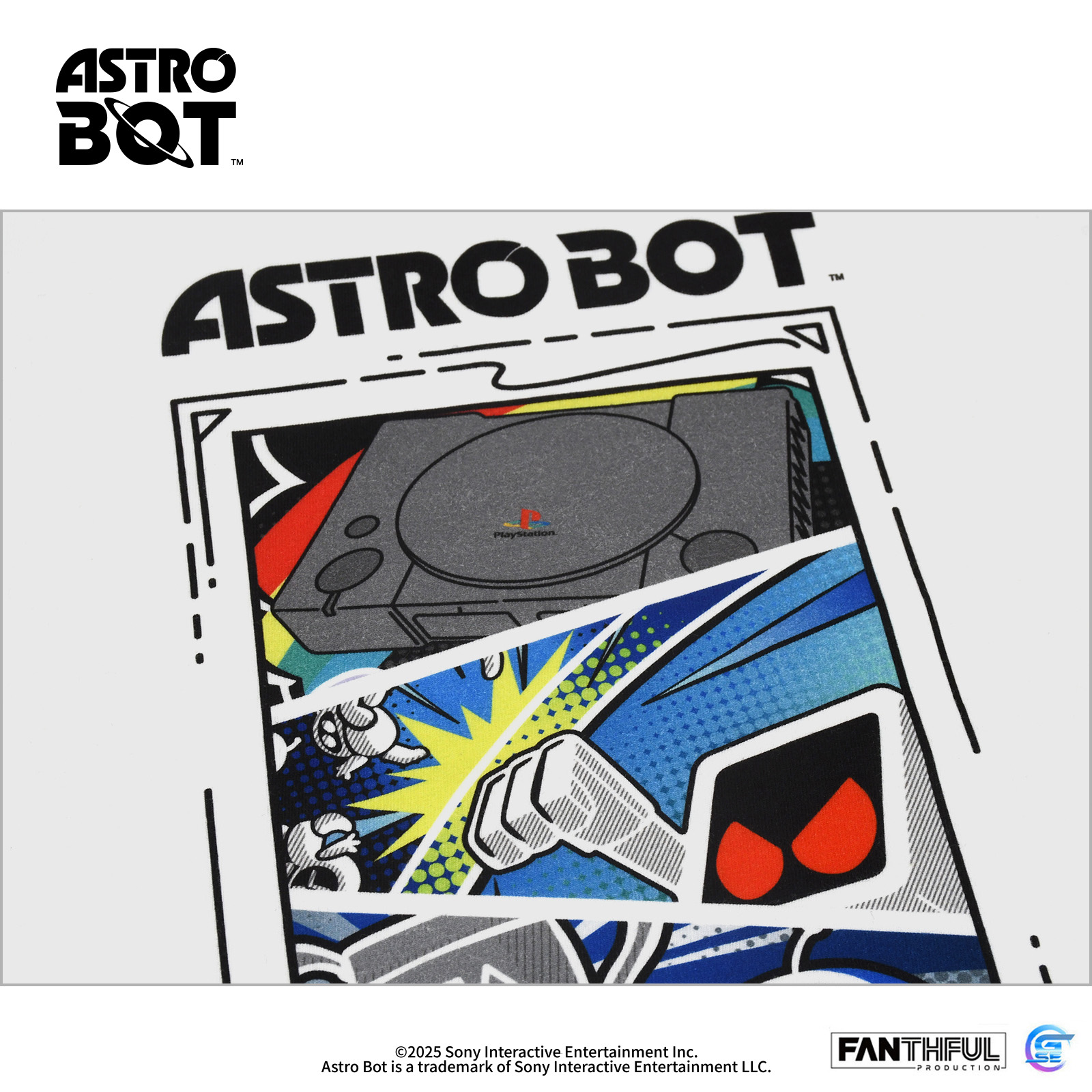 Astro Bot 宇宙機器人純棉T-Shirt 白色款 XL