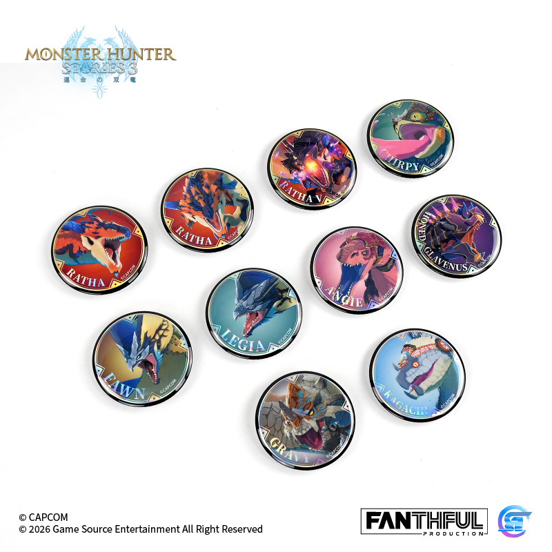 Fanthful《魔物獵人物語3 : 命運雙龍》 馬口鐵徽章盲盒 [隨行獸]【整盒/全10款】(預購 5.8 發售)