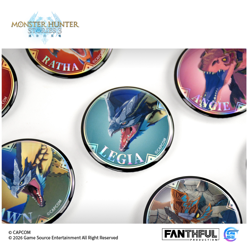 Fanthful《魔物獵人物語3 : 命運雙龍》 馬口鐵徽章盲盒 [隨行獸]【整盒/全10款】(預購 5.8 發售)