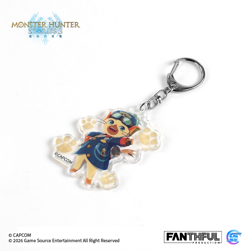 Fanthful《魔物獵人物語3 : 命運雙龍》 壓克力匙扣 [艾露貓魯迪] ( 預購5.8發售 )