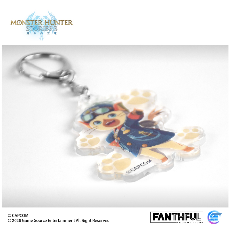 Fanthful《魔物獵人物語3 : 命運雙龍》 壓克力匙扣 [艾露貓魯迪] ( 預購5.8發售 )