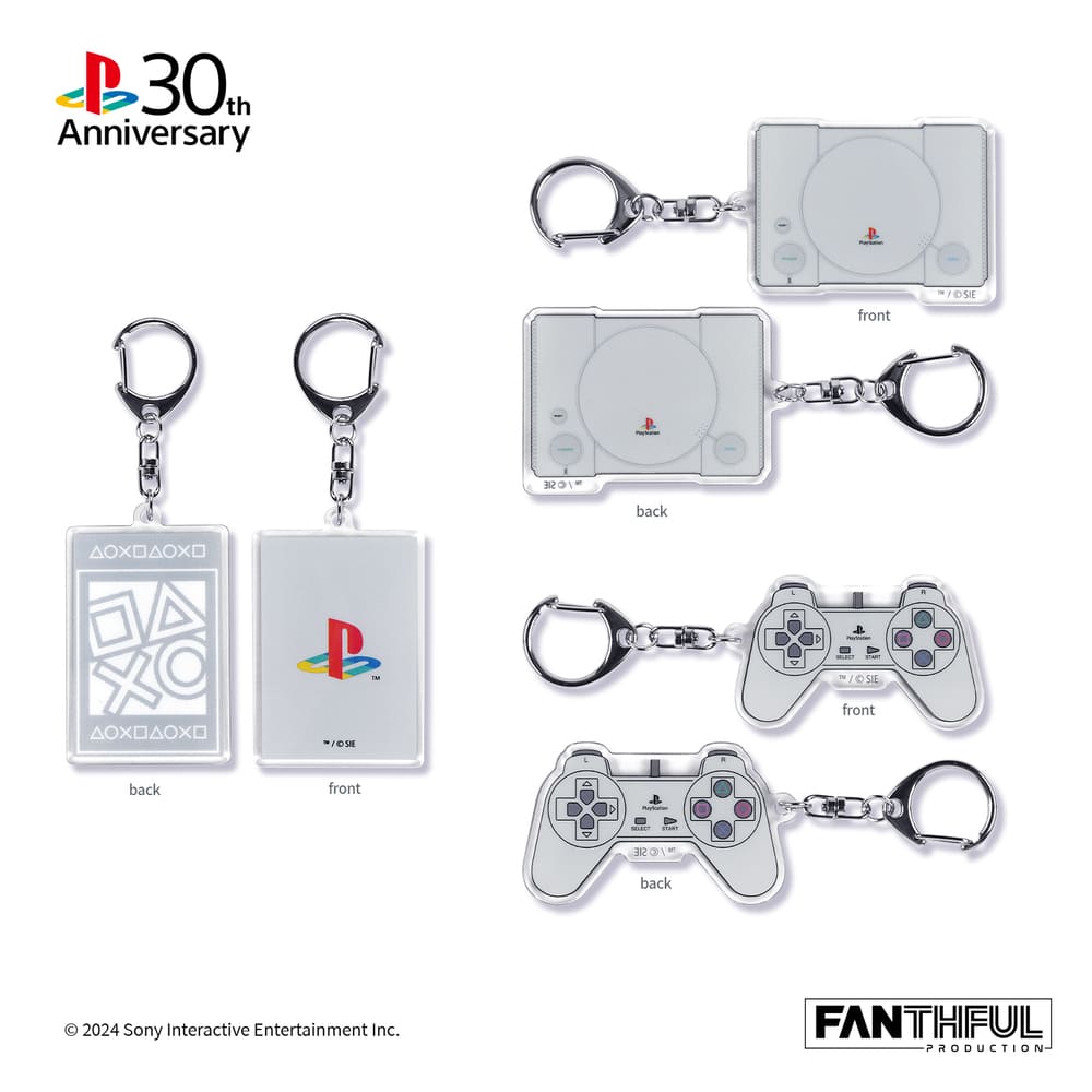 PlayStation® 30周年 壓克力鑰匙圈套装3入