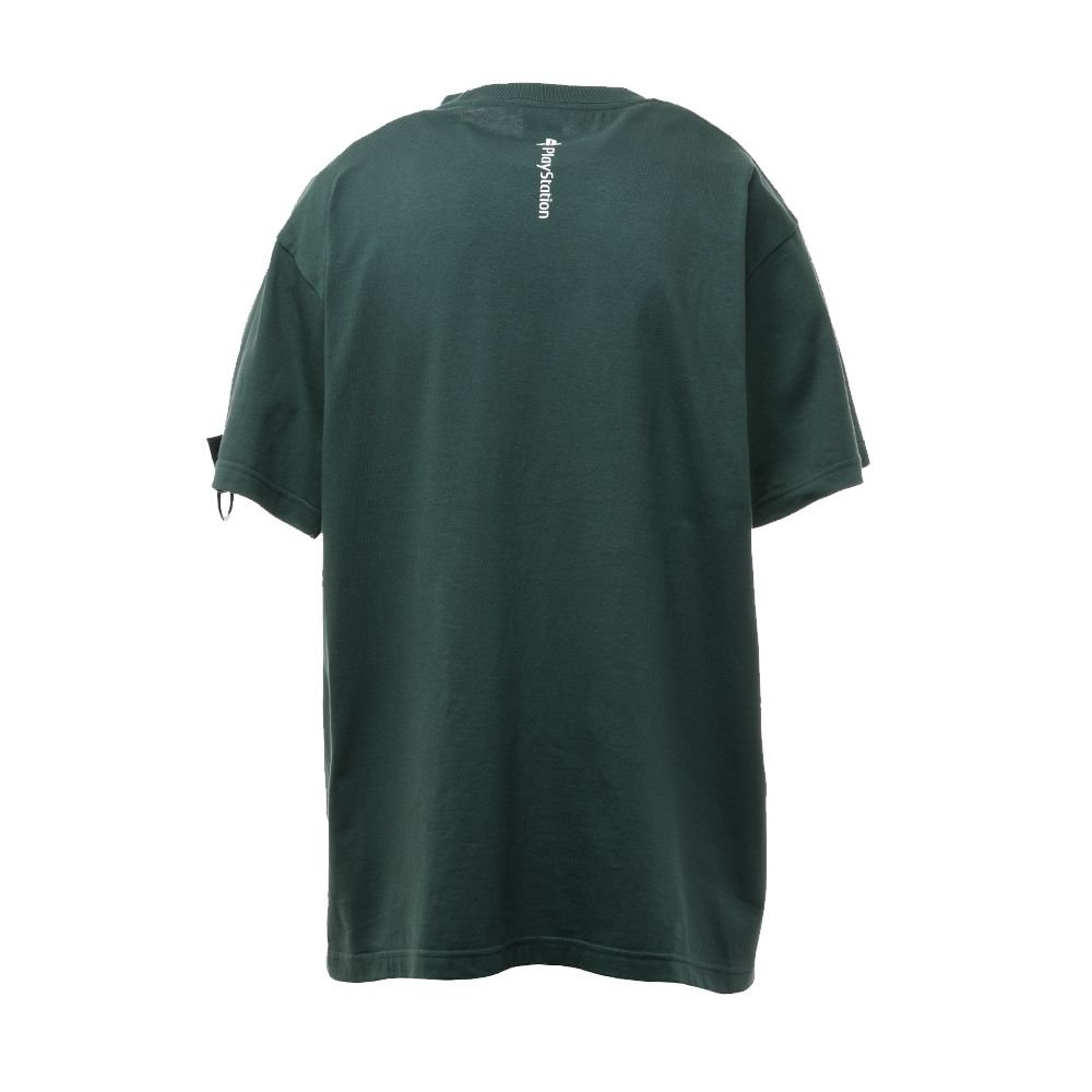 PlayStation90 年代風格正面印花T恤-綠-L